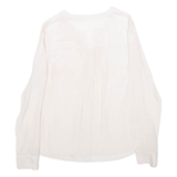 Womens Printed Blouse Pink V-Neck Long Sleeve Silk Polka Dot S