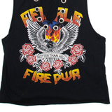 BLIND DATE Womens Printed Vest Black Sleeveless M