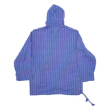 Womens Printed Blouse Blue Button Neck Long Sleeve Striped L