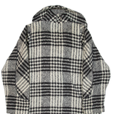 CIRSTEIN Womens Overcoat Coat White Knit Wool Check L