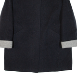 CHRISTIAN Womens Overcoat Coat Black Knit Cashmere L