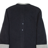 CHRISTIAN Womens Overcoat Coat Black Knit Cashmere L