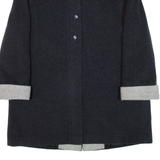 CHRISTIAN Womens Overcoat Coat Black Knit Cashmere L