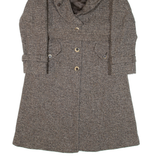 MAX MARA WEEKEND Womens Trench Coat Brown Knit Wool UK 10