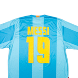 FCB Barcelona FC Messi #19 Fan Shirt Mens T-Shirt Blue XL