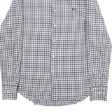 FRED PERRY Slim Fit Mens Shirt Brown Check Long Sleeve S