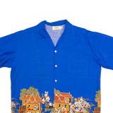 FRAPPE Mens Shirt Blue Crazy Pattern XL