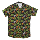 RX 100 Mens Hawaiian Shirt Black Floral S