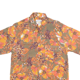 AZZURRA CASUAL Mens Hawaiian Shirt Orange Floral M