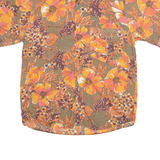AZZURRA CASUAL Mens Hawaiian Shirt Orange Floral M