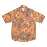 AZZURRA CASUAL Mens Hawaiian Shirt Orange Floral M