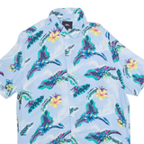 CLOCKHOUSE Mens Hawaiian Shirt Blue Floral L
