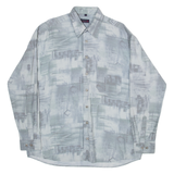 NICK TAYLOR Mens Shirt Grey Long Sleeve L