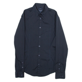 ARMANI JEANS Fitted Mens Plain Shirt Black Long Sleeve XS