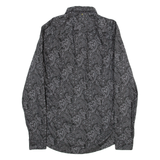 PRETTY GREEN Slim Fit Mens Shirt Grey Crazy Pattern Long Sleeve S