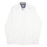 TED BAKER Mens Plain Shirt White Long Sleeve M