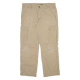 CARHARTT Cargo Mens Trousers Beige Relaxed Straight W36 L30
