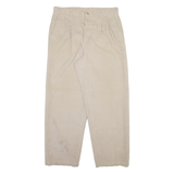 CLAIBORNE Womens Corduroy Trousers Beige Relaxed Straight W32 L29