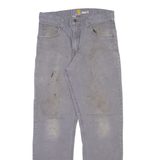 CARHARTT Mens Corduroy Trousers Grey Relaxed Straight W32 L32