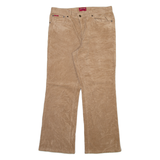 CHAPS Womens Corduroy Trousers Beige Regular Bootcut W32 L29