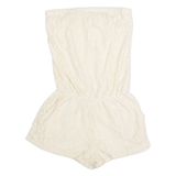 HOLLISTER Womens Playsuit Cream Wide-Leg Lace XS