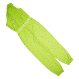 TED BAKER One Shoulder Sheer Flamingo Design Womens Jumpsuit Green Tapered M