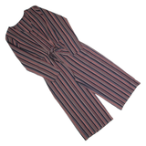 Womens Jumpsuit Black Striped 90s Wide-Leg S