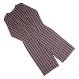 Womens Jumpsuit Black Striped 90s Wide-Leg S