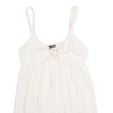 ZARA TRAFALUC Dress Overlay Womens Playsuit Cream Wide-Leg Linen S