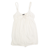 ZARA TRAFALUC Dress Overlay Womens Playsuit Cream Wide-Leg Linen S