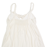 ZARA TRAFALUC Dress Overlay Womens Playsuit Cream Wide-Leg Linen S