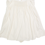 ZARA TRAFALUC Dress Overlay Womens Playsuit Cream Wide-Leg Linen S