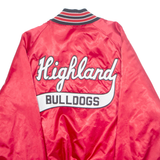 HIGHLAND BULLDOGS Mens Varsity Jacket Red Nylon USA XL