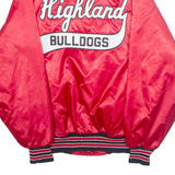 HIGHLAND BULLDOGS Mens Varsity Jacket Red Nylon USA XL