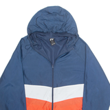 RUSSELL ATHLETIC Mens Rain Jacket Blue Nylon Hooded XL