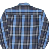 Mens Flannel Shirt Blue Check Long Sleeve M