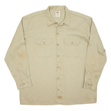 DICKIES Mens Worker Shirt Beige Long Sleeve XL