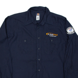 DICKIES Pyle People Deliver Mens Worker Shirt Blue Long Sleeve L