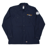 DICKIES Pyle People Deliver Mens Worker Shirt Blue Long Sleeve L