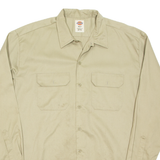 DICKIES Tall Mens Worker Shirt Beige Long Sleeve XL