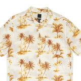 H&M Mens Hawaiian Shirt Beige Floral S