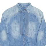 GUESS Womens Denim Shirt Blue Long Sleeve UK 8