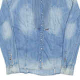 GUESS Womens Denim Shirt Blue Long Sleeve UK 8