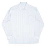 Mens Shirt Blue Striped Long Sleeve XL