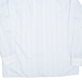 Mens Shirt Blue Striped Long Sleeve XL
