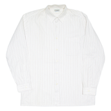Mens Shirt White Striped Long Sleeve XL