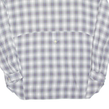 Mens Flannel Shirt Purple Check Long Sleeve L