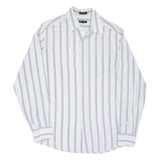 DKNY Mens Shirt Blue Striped Long Sleeve S