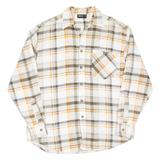 OKAY Mens Flannel Shirt Orange Check Long Sleeve S