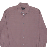 BOSS Slim Fit Mens Shirt Red Spotted Long Sleeve M